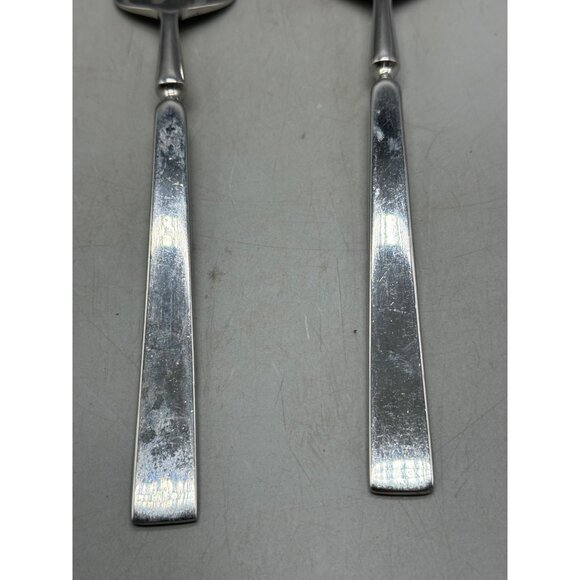 Vintage serving Fork & Spoon Set elegant  9" pewter ? READ - Picture 3 of 8